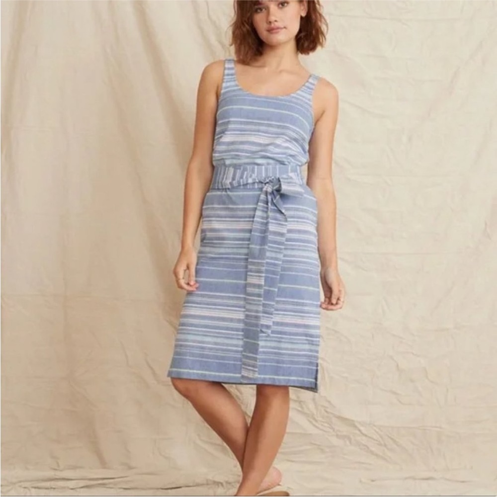 Marine Layer Brea Tie Front Striped Dress